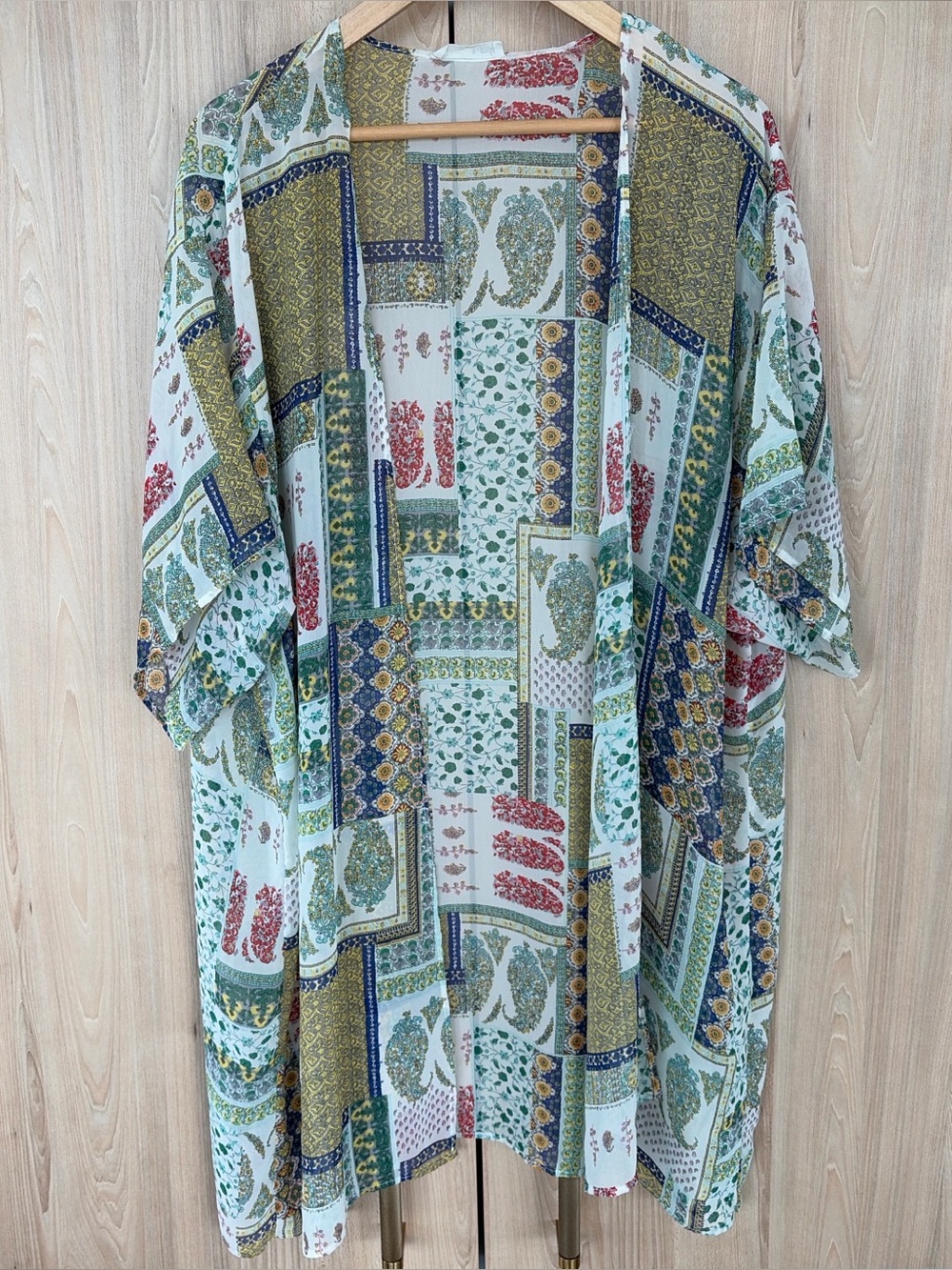 Boho Kimono Beach Cover Up Festival Sheer Multi-Color
